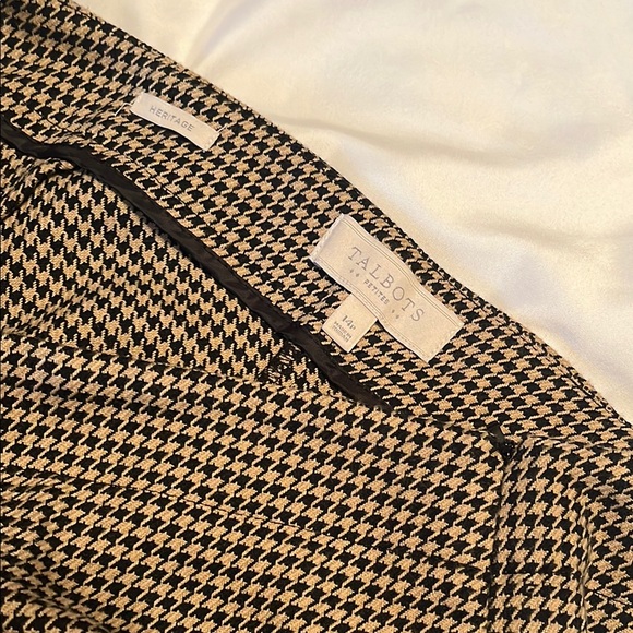 Talbots Brown Houndstooth Straight Leg Pants - Picture 9 of 11